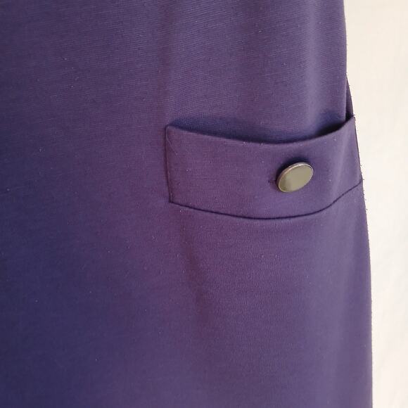 Jones of New York 4 plum fully lined sheath accent hip pockets buttons cap slv - Picture 6 of 12